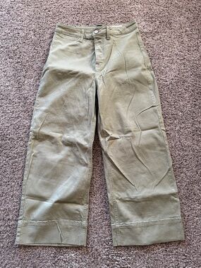 BCBGeneration Olive Wide-Leg Cotton Pants